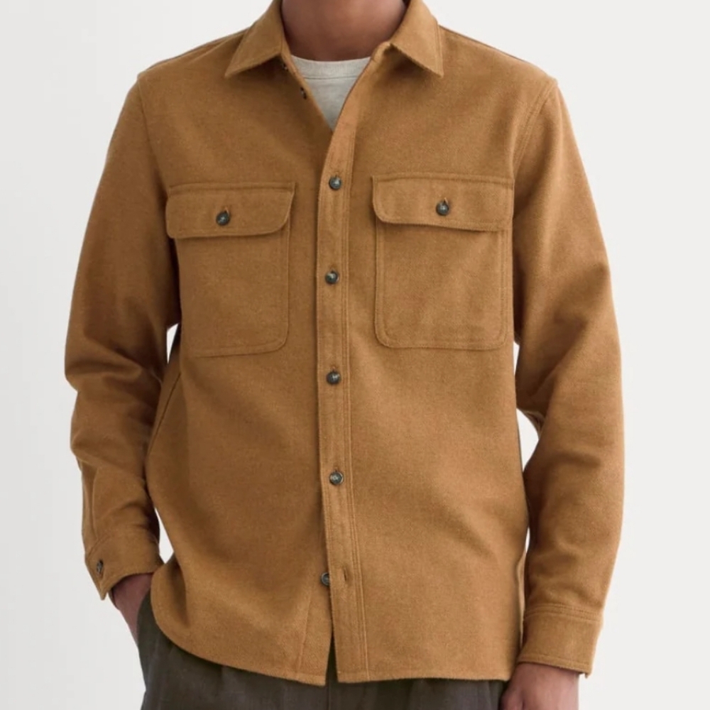 Everlane Men's Heavyweight Brown Shirt Jacket Size Small